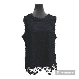 SALE 2/$15 or 3/$20! Lacy Dark Blue Sleeveless Top by Adiva! SZ/XL